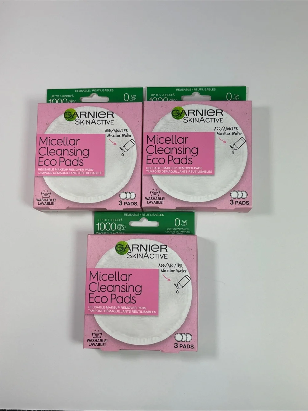Garnier Micellar Cleansing Eco Pads 3 Count - 3 Packages NEW